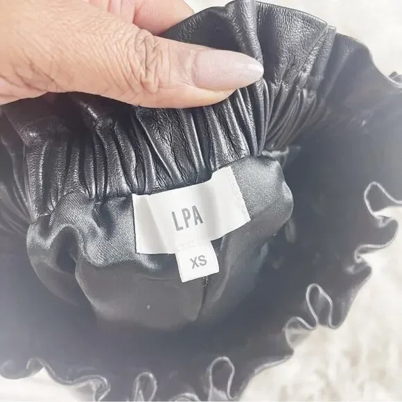 LPA‎ Nina Women's Leather Shorts in Black Size XS